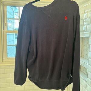 Ralph Lauren Black Crewneck Sweatshirt with Red Pony